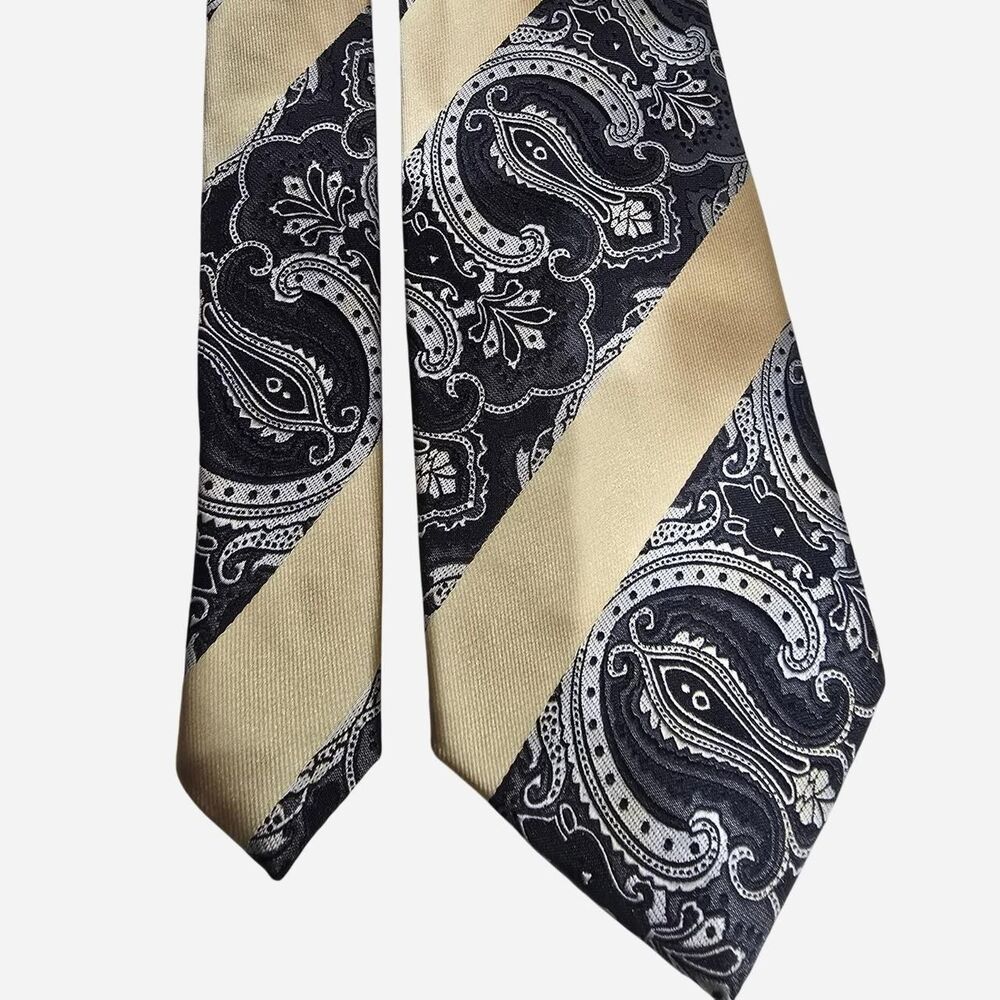 Bruno Conte by Don Jonathan Men's tie, yellow and black microfiber